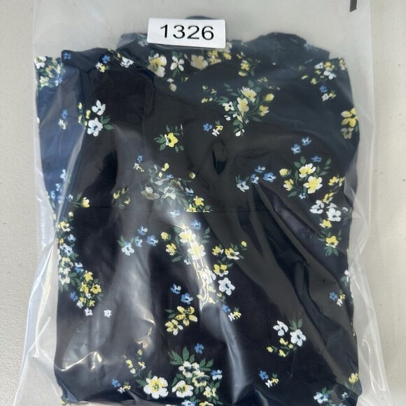 Banana Republic Mini Skirt Size 10 petite Black Wrap Ditsy Floral - Picture 8 of 8